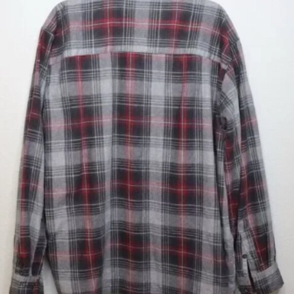 Harley Davidson Embroidered Flannel Long Sleeve Button Up Shirt MENS XL Gray Red - Picture 5 of 5